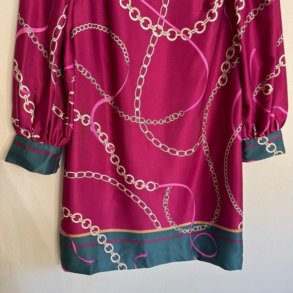 ANN TAYLOR CHAIN PRINT MOCK NECK SHIFT DRESS SZ XS - Picture 7 of 16